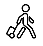 Wheeled luggage on a Dlimit base